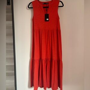 C’est Moi Cotton Sleeveless Maxi Dress in Orange